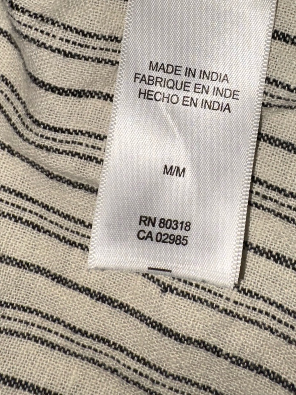 Lucky Brand Striped Short-Sleeve Button-Up Top - Cream & Black - Picture 5 of 6